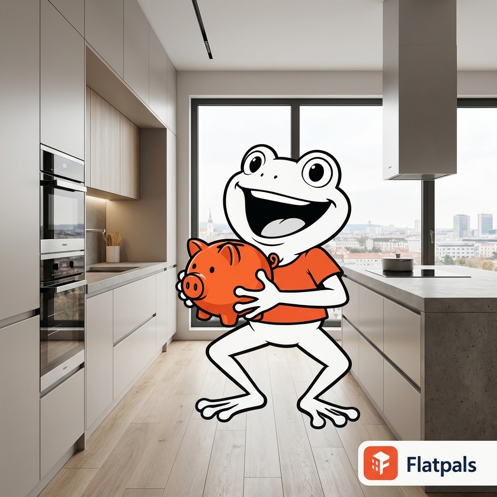 Maskot Flatpals jako symbol finanční úlevy